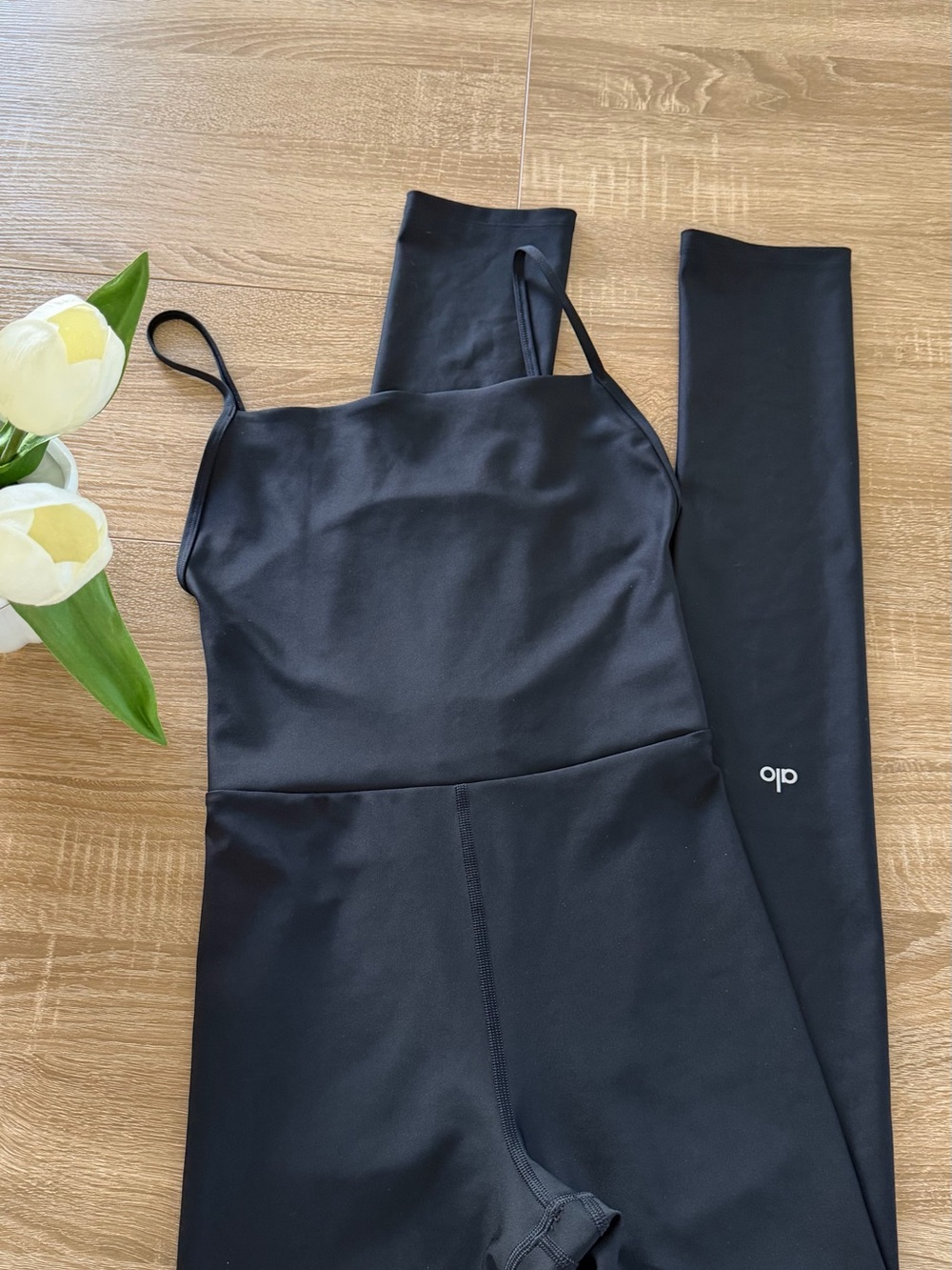 ALO Yoga Black Strappy Unitard Jumpsuit